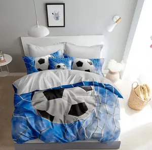 Комплект постельного белья 3D Футбол, пододеяльник 135x200 см + наволочка 80x80 см, двусторонний, 2 предмета, застежка-молния FEBE