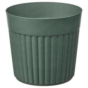 Горшок для растений, для использования в помещении/на открытом воздухе, темно-зеленый, 24 см. IKEA Fräkenväxt