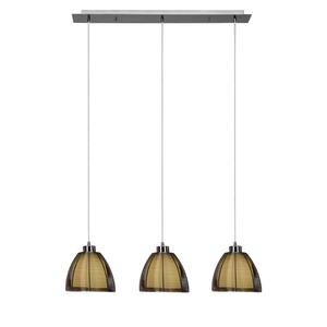 Подвесной светильник Brilliant Relax II, стекло / сталь - 3-световой - бронзовый