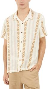 Мужская рубашка Sandoval Dobby с коротким рукавом GUESS, Salt White Multi