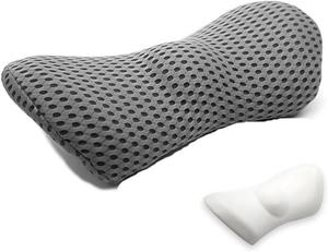 FINPAN Подушка поясничная из хлопка для автомобильного кресла, кровати, дивана и офиса Gray