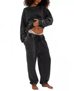 Женские спортивные брюки со средней посадкой Free People, черный