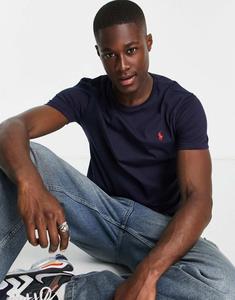 Темно-синяя узкая футболка с круглым вырезом Polo Ralph Lauren