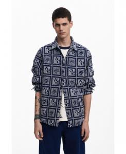 Мужская клетчатая рубашка с длинными рукавами Desigual, Navy blue