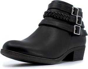 Женские ботильоны Nautica с боковой молнией - стильные ботинки для женщин | С низким каблуком, элегантным дизайном и универсальными размерами | Идеальные ботильоны для торжественных и повседневных случаев - Alara, Black-Strap