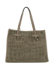 Сумка-тоут с тиснением под крокодила MARCELLA CLUB, зеленый