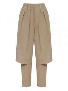 Issey Miyake брюки строгого кроя со складками, нейтральный