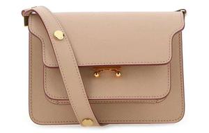 MARNI Мини-сумка через плечо из телячьей кожи, кроссбоди женская ecru