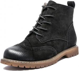 Женские ботильоны Niiyyjj из натуральной кожи, короткие ботинки на шнуровке, замшевые, британский стиль, ретро, на щиколотку, Black No Fleece