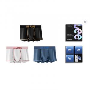 Мужские трусы боксеры упаковка 3 штуки Lee, серо-голубой