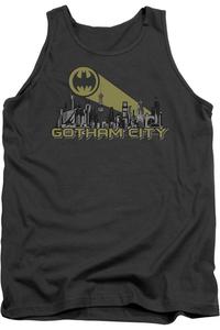 Бэтмен Gotham Skyline Взрослый Майка Gildan, цвет charcoal