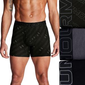 Мужские трусы-боксеры Under Armour из 3 комплектов Performance из хлопка стрейч Fashion 6, цвет Castlerock