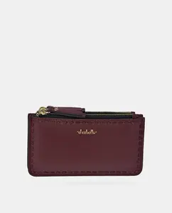 Маленький кошелек с застежкой-молнией, изготовленный из кожи наппа El Caballo, бордовый