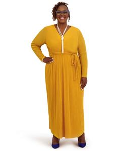 Женское платье с V-образным вырезом и длинными рукавами Kasper, Gold Signature