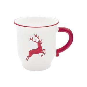 Шоколадная чашка Ruby Red Deer / шоколадная чашка 0,3 л / высота: 9,9 см Gmundner Keramik, бело-красный
