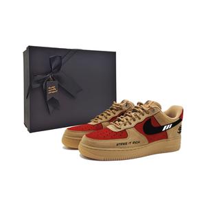 Nike Кроссовки Air Force 1 для скейтбординга унисекс низкие красно-черно-белые выжженный красный, цвет Burnt Red