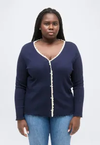 Топ с длинными рукавами carlaila button mix Only Carmakoma, Navy/Birch