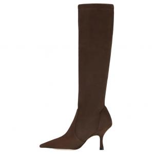 Stuart Weitzman SW Naomi Ботинки до колена из овчины 7.5см Женские Peachwood Brown