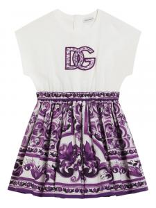 Dolce & Gabbana Kids платье с принтом Majolica, белый