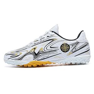 Футбольные бутсы для детей и подростков с низким верхом, устойчивые к истиранию и дышащие Cotton Gene, белый/золотой