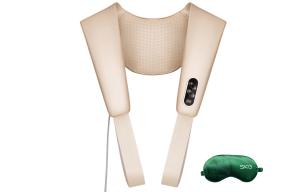 Массажная накидка для шеи и поясницы с функцией нагрева и разминания мышц для домашнего использования SKG, Champagne (with SKG eye patch)