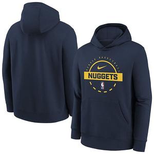 Молодежная толстовка с капюшоном Denver Nuggets 2025/26 club fleece для тренировок в цвете navy Nike