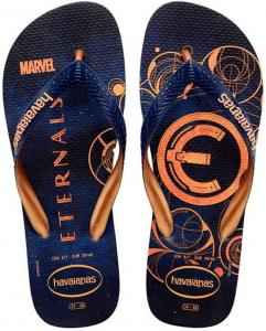 Вьетнамки Havaianas - Slim Brasil Logo, удобные, прочные и легкие вьетнамки, дань Бразилии, флаг на ремешках и подошве, для женщин, синий/золотой/темно-синий