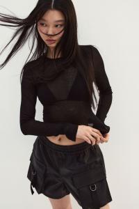 Шорты карго с покрытием H&M, черный