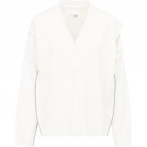Кардиган с v-образным вырезом и вырезом MM6 Maison Margiela, белый