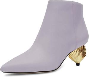 Женские ботильоны XYD с низким каблуком, заостренным носком и боковой молнией, модные вечерние ботинки