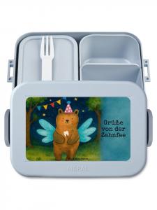 Mr. & Mrs. Panda Ланчбокс с дизайном «Медведь и Зубная фея» и надписью, пастельно-голубой цвет