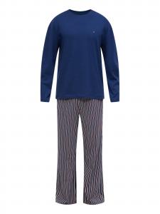 TOMMY HILFIGER Пижама лонг в темно-синем цвете