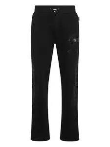 Спортивные брюки с вышивкой и вставками Philipp Plein, черный