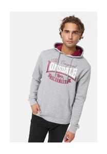 Мужская толстовка с капюшоном стандартного кроя STOTFIELD LONSDALE, цвет Marl Grey/oxblood/white