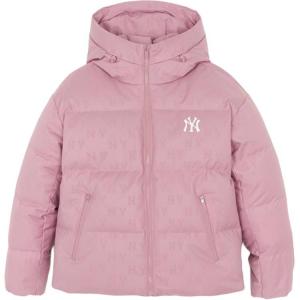 Пуховик unisex New York Yankees FW25 из коллекции monogram MLB, светло-розовый