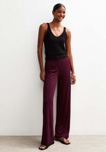 Брюки New Look RIBBED WIDE LEG, Burgundy/Bordeaux