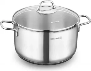 Кастрюля Perla из высококачественной нержавеющей стали 18/10 - 22 х 11 см - 4 литра Korkmaz