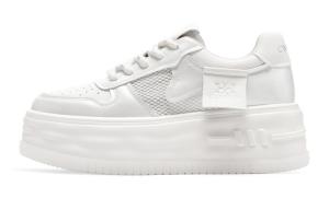 Кроссовки C°BANNER Skateboarding Shoes Women's Low-top White/Silver, белый/серебряный