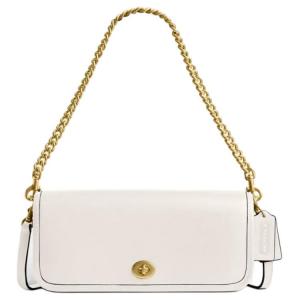 COACH Кожаная женская сумка через плечо среднего размера молочно-белого цвета