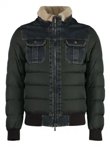 Бомбер с джинсовыми вставками Moorer, зеленый