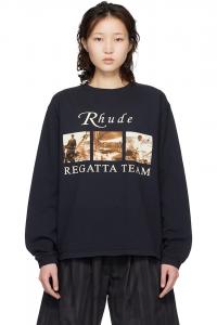 Rhude Черная футболка USVI Regatta Tour LS