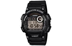 Мужские молодежные черные часы W-735H-1A CASIO