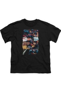 Футболка с рваным коллажем Супермена для детей Gildan, черный