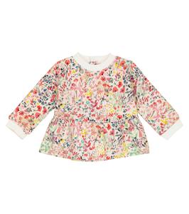 Детская хлопковая толстовка с цветочным принтом Bonpoint, Fl Framboise