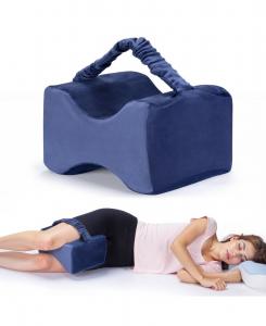 Подушка для коленей из пенополиуретана с эффектом памяти, предназначенная для сна на боку Эргономичная подушка для поддержки ног, бедер и позвоночника с моющимся чехлом SUGIFT, Navy
