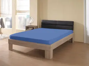 КУМ простыня "Интерлок трикотажная простыня", Интерлок трикотажная простыня KUM 140-160х200 см, 1 шт., синий