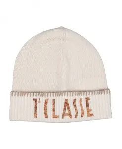 Шапка-Бини из смеси кашемира с декоративной вышивкой. Alviero Martini 1A Classe, бежевый