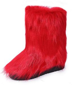 Зимние теплые ботинки BORAMAX с мехом для женщин - стильные женские зимние ботинки средней длины, ботильоны с искусственным мехом и кисточками, короткие ботинки, Red