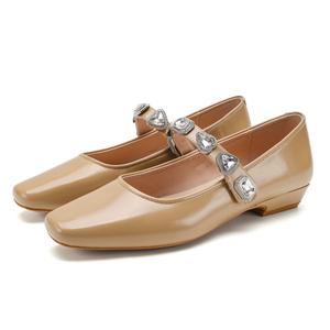 Туфли Мэри Джейн на массивном каблуке для женщин FOXER, Apricot