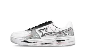 XTEP Кроссовки Air Force One Coverage с низким верхом, противоскользящие и износостойкие, мужские, белые, черные